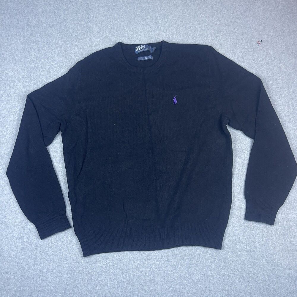 Polo Ralph Lauren Sweater Men’s Size L 100% Lambswool Pullover Long Sleeve Y2K